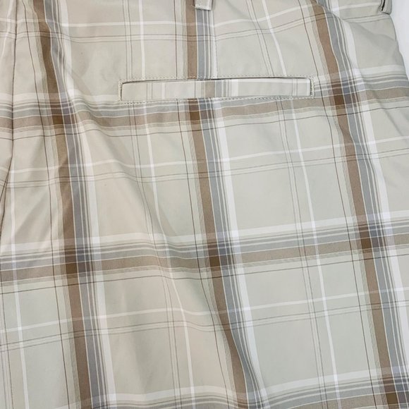 Ben Hogan Tan Plaid Performance Shorts Mens 40 Golf Classic Fit Khaki Flat Front - Picture 7 of 14